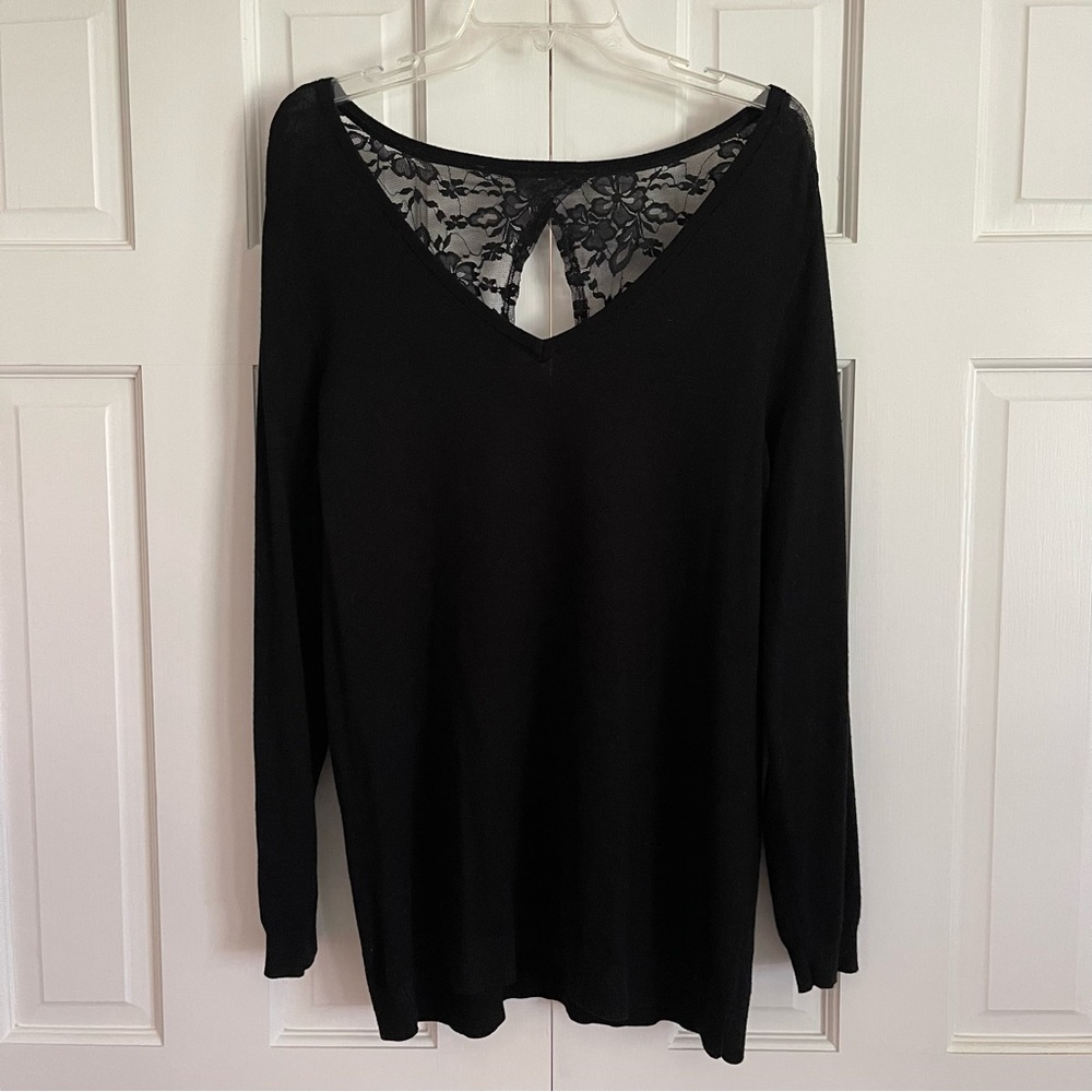 TORRID Black Lace Back Sweater